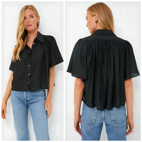 Tuckernuck Pomander Place Flowy Black Clemens Top, L - Picture 12 of 12